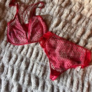 Victoria’s Secret- Red Lace Lingerie Set